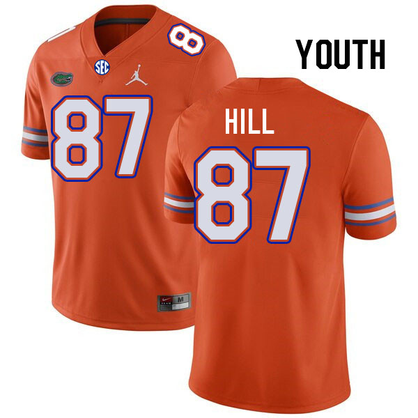 Youth #87 Gavin Hill Florida Gators College Football Jerseys Stitched-Orange